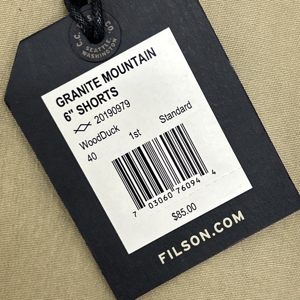 Filson Men’s Olive Cotton Blend Shorts - Picture 3 of 9